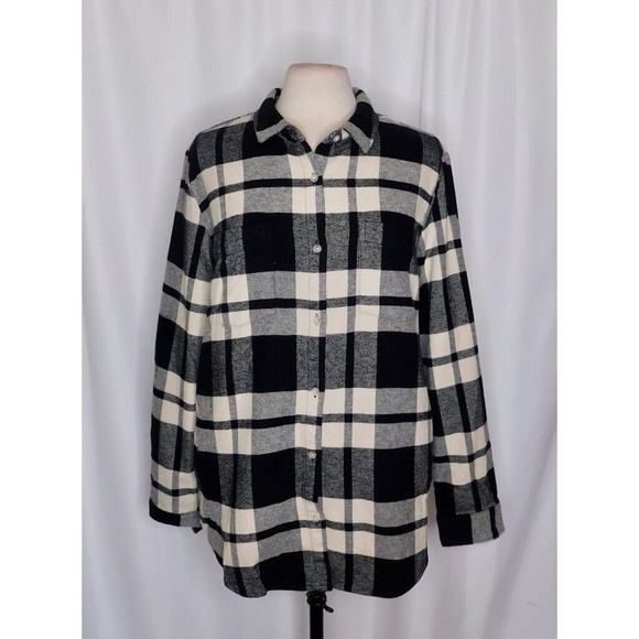 NWT!! THREAD & SUPPLY Baxter Plaid Shirt Black & Beige Buttondown Flannel Large - Picture 3 of 16